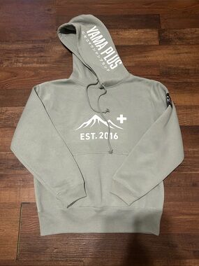 YAMA PLUS Niseko Japan Ski Resort Hoodie Sage Green Small Heavyweight